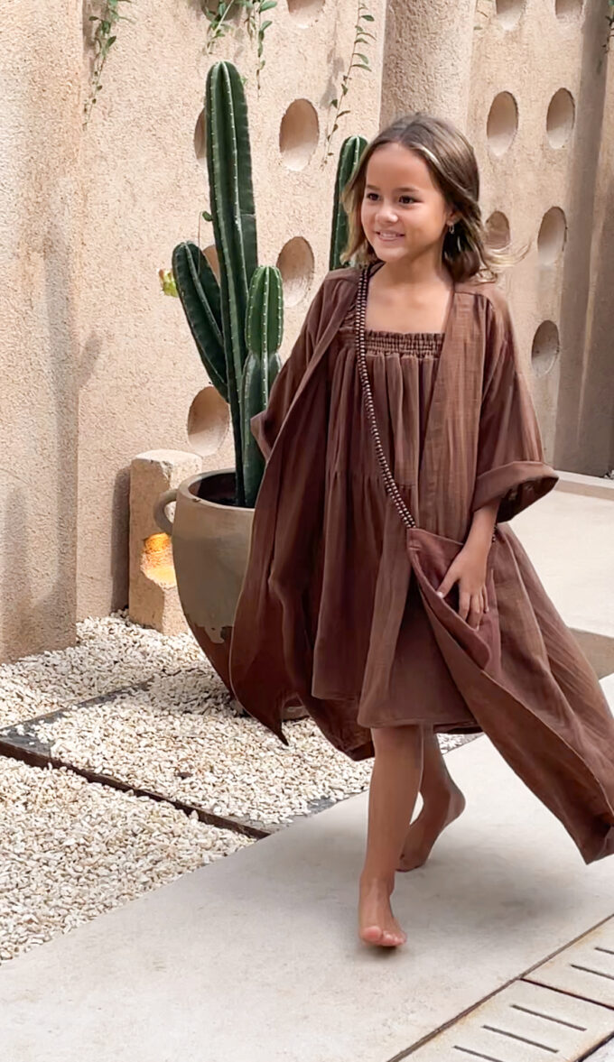 Bisht Dress Set - Brown