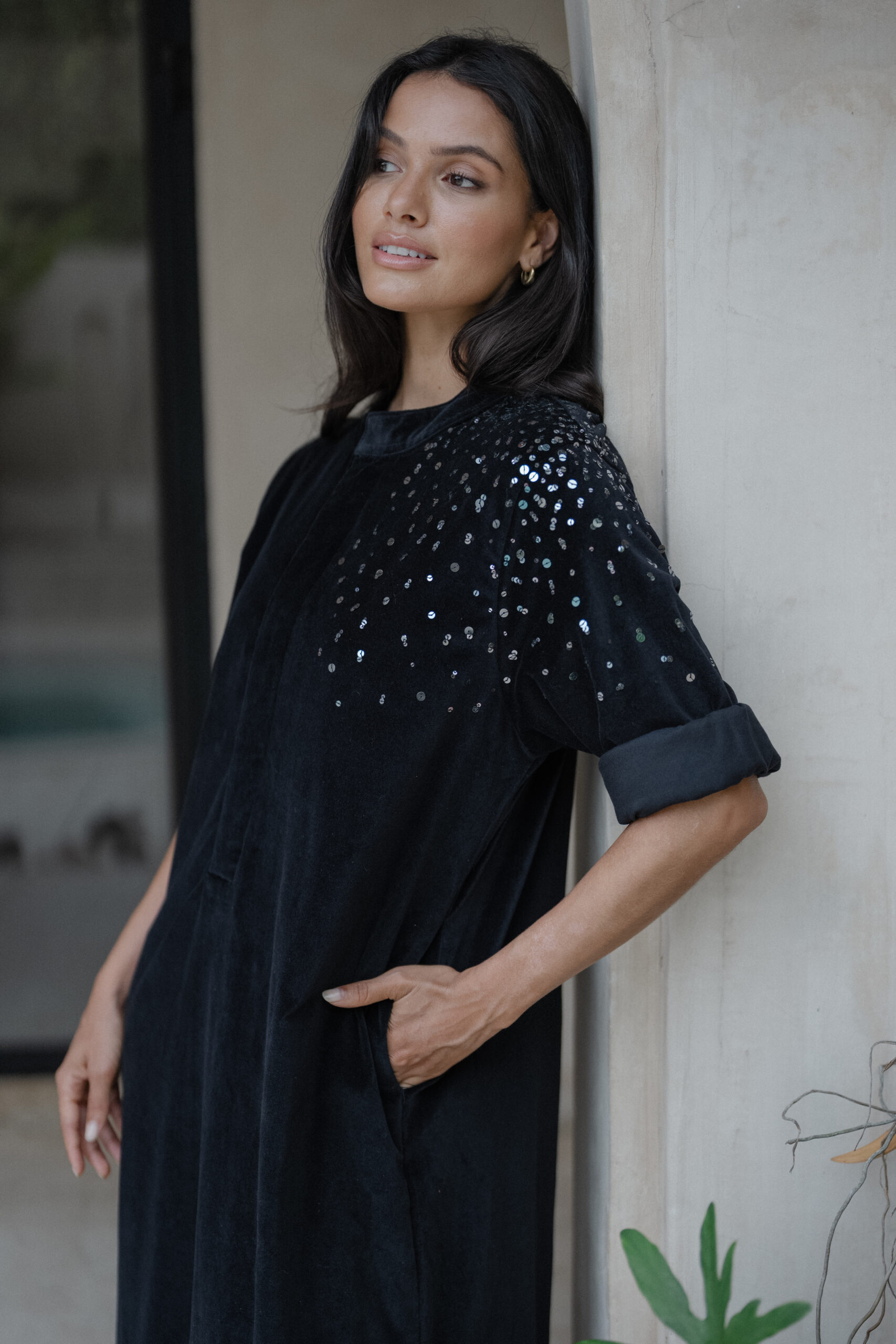 Women’s Velvet Kaftan - Sequins