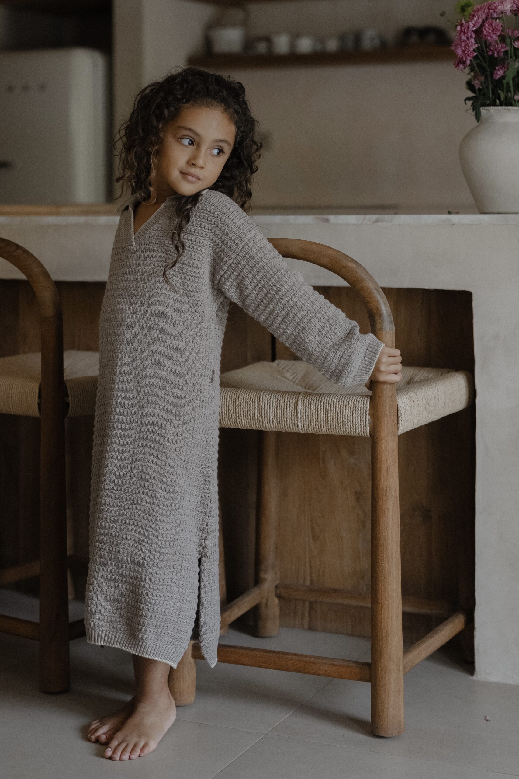 Collar Kaftan - Ecru - Image 5